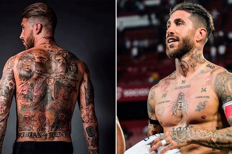 Sergio Ramos, un recorrido por su vida a través de tatuajes: familia, fe, goles y arte en su piel