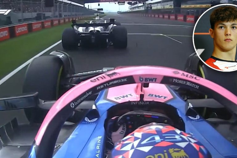 Franco Colapinto reacciona ante el bloqueo de Oliver Bearman en el Gran Premio de Hungría durante las prácticas libres de F1