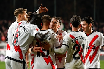Los jugadores del Rayo (EFE/Juanjo