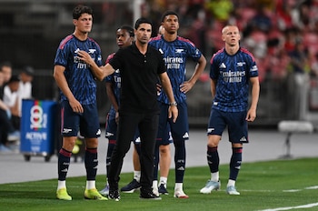 Mikel Arteta y los jugadores