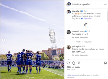 La publicación en Luis Milla