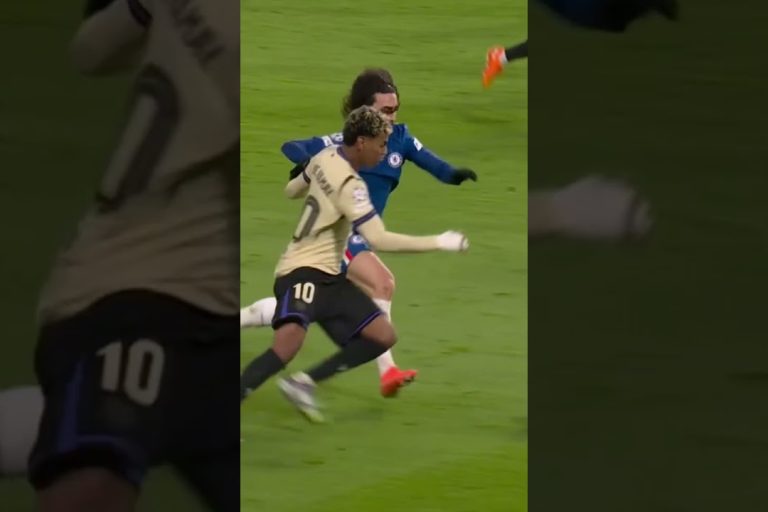 Video: ¿LAMINE IMPARABLE? ¡CUCURELLA LO DOMÓ! Y así lo festejó el lateral… | #Shorts